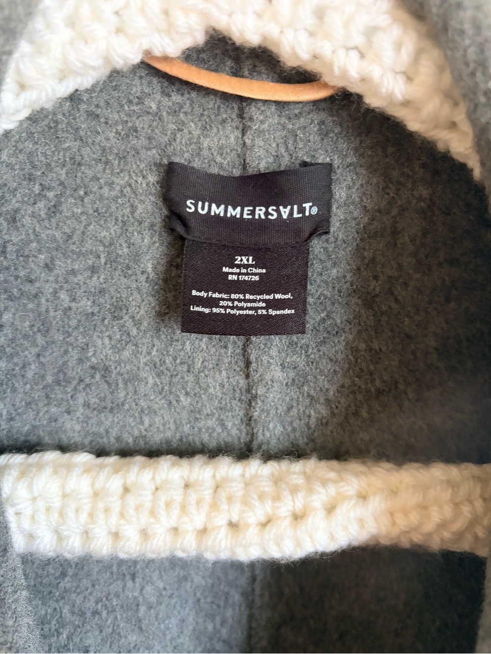 summersalt Reversible Draped Coatigan in Gray and Camel - Picture 2 of 4